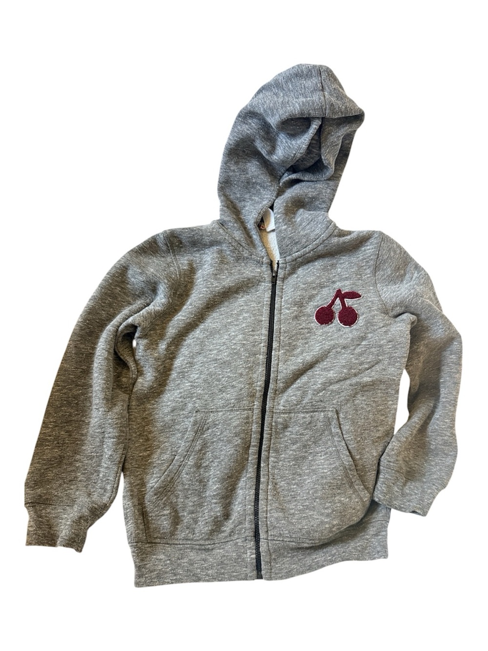 Bonpoint Classic Cherry Patch Zip-Up Hoodie 10Y